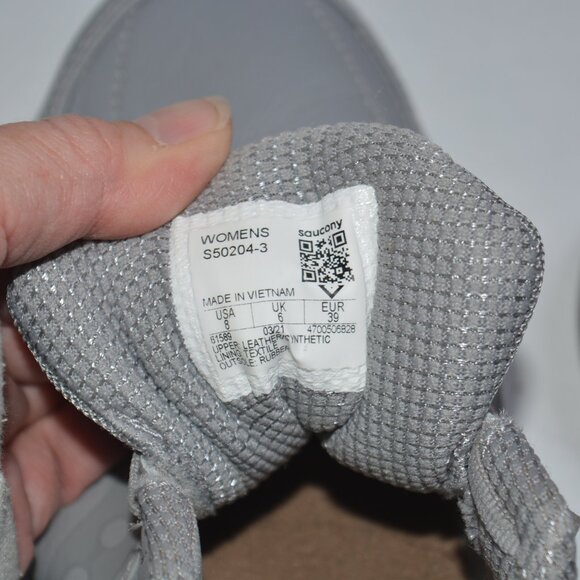 SAUCONY SZ 8 ATHLETIC SNEAKERS WOMENS GRAY TENNIS 1 WALK TRAC LEATHER - Picture 4 of 7
